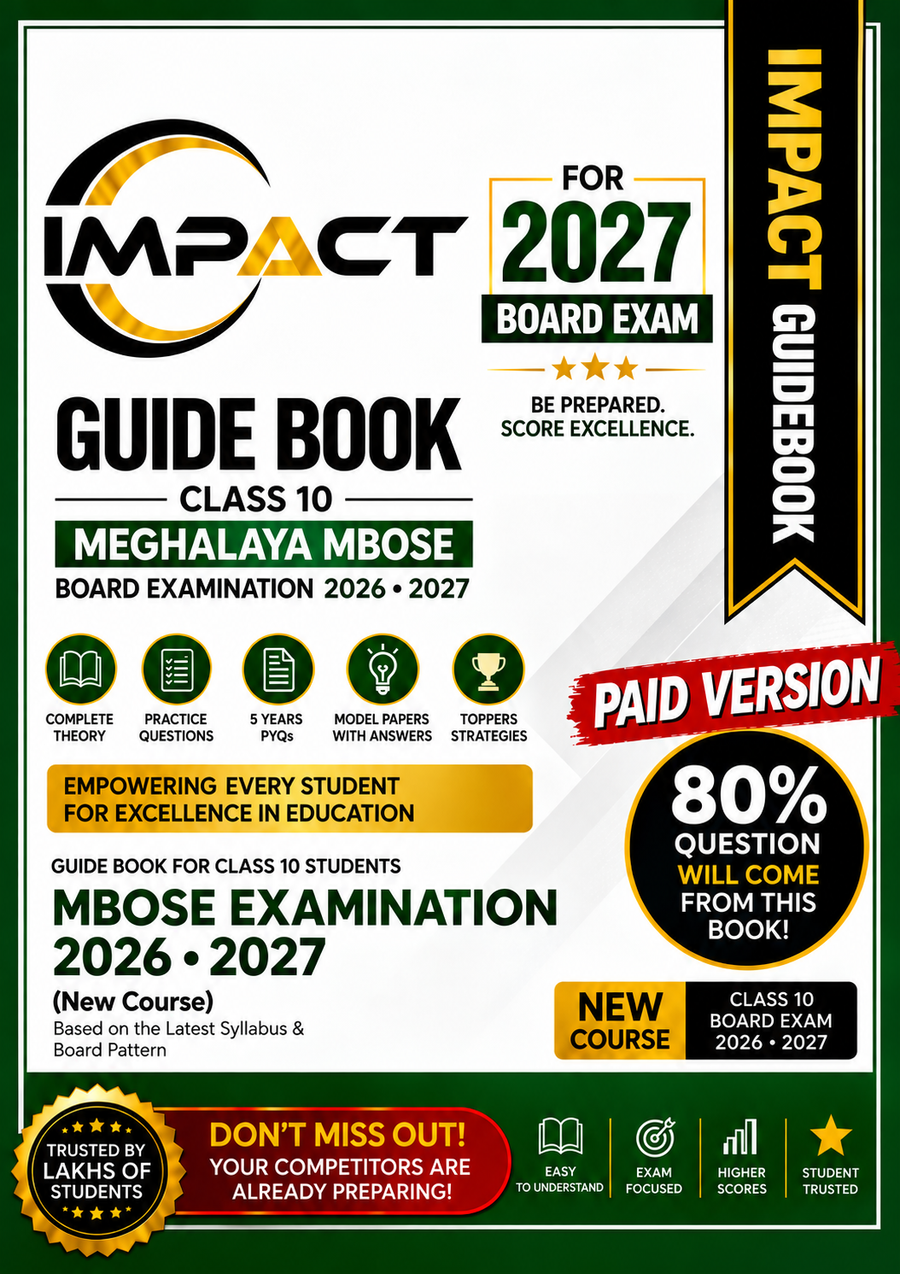 MBOSE Class 10 Integrated Guide Book 2026–2027 | CM Guide Questions Added | 5 Subjects | Exam Preparation Book
